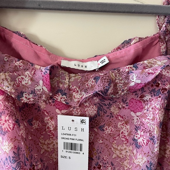 NWT Lush Brand Orchid Pink Floral Long Dress Women’s Size Small - Picture 6 of 16